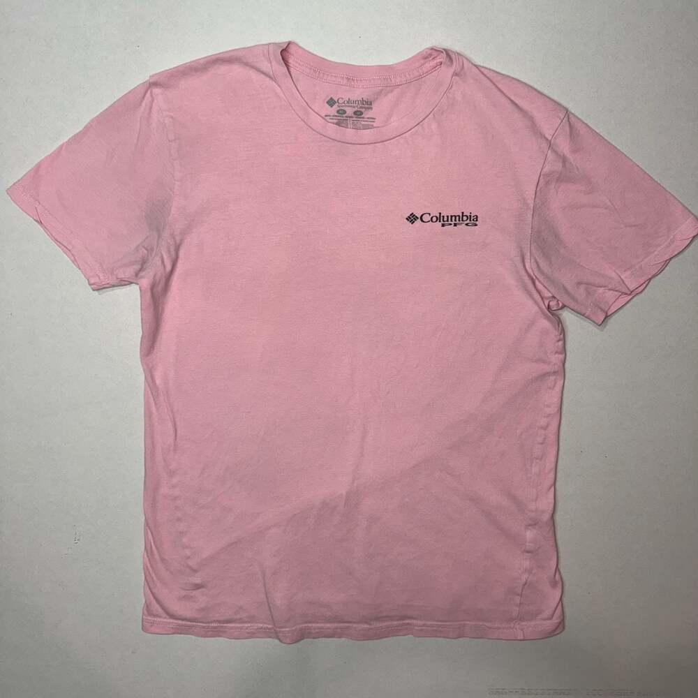 Columbia PFG Pink Graphic Back Marlin T-Shirt Size M